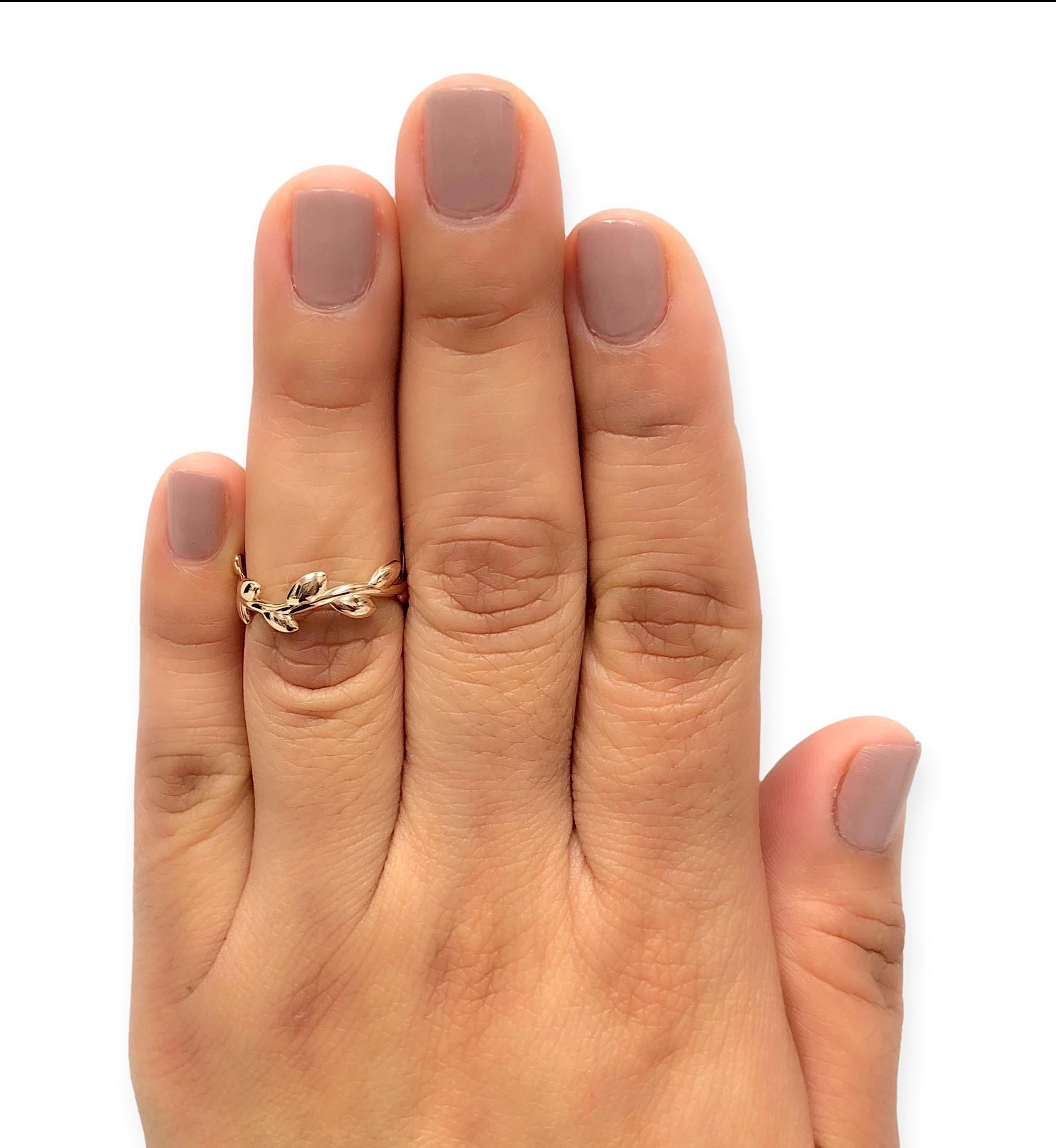 Women's Tiffany & Co. 18k Rose Gold Paloma Picasso Olive Leaf Band Ring Narrow