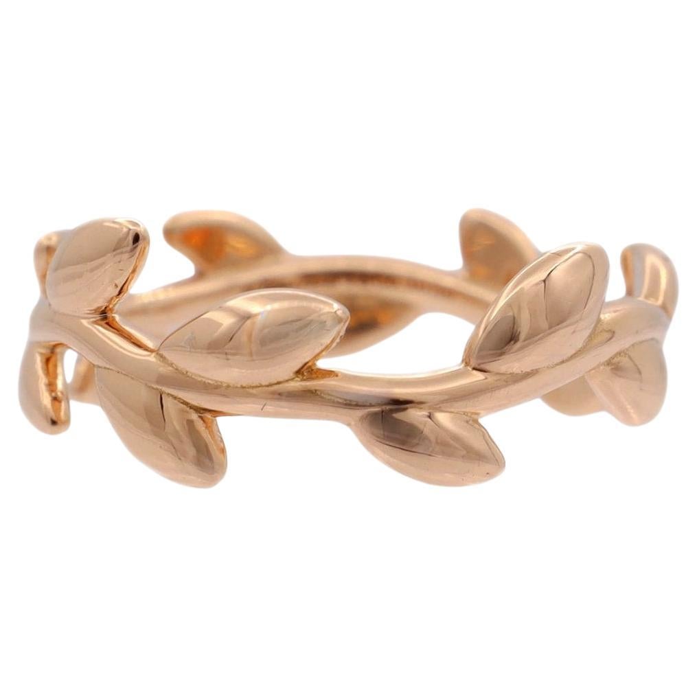 Tiffany & Co. 18k Rose Gold Paloma Picasso Olive Leaf Band Ring Narrow