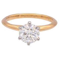 Tiffany & Co. 18K Rose Gold & Platinum 1.22ct Diamond Solitaire Engagement Ring