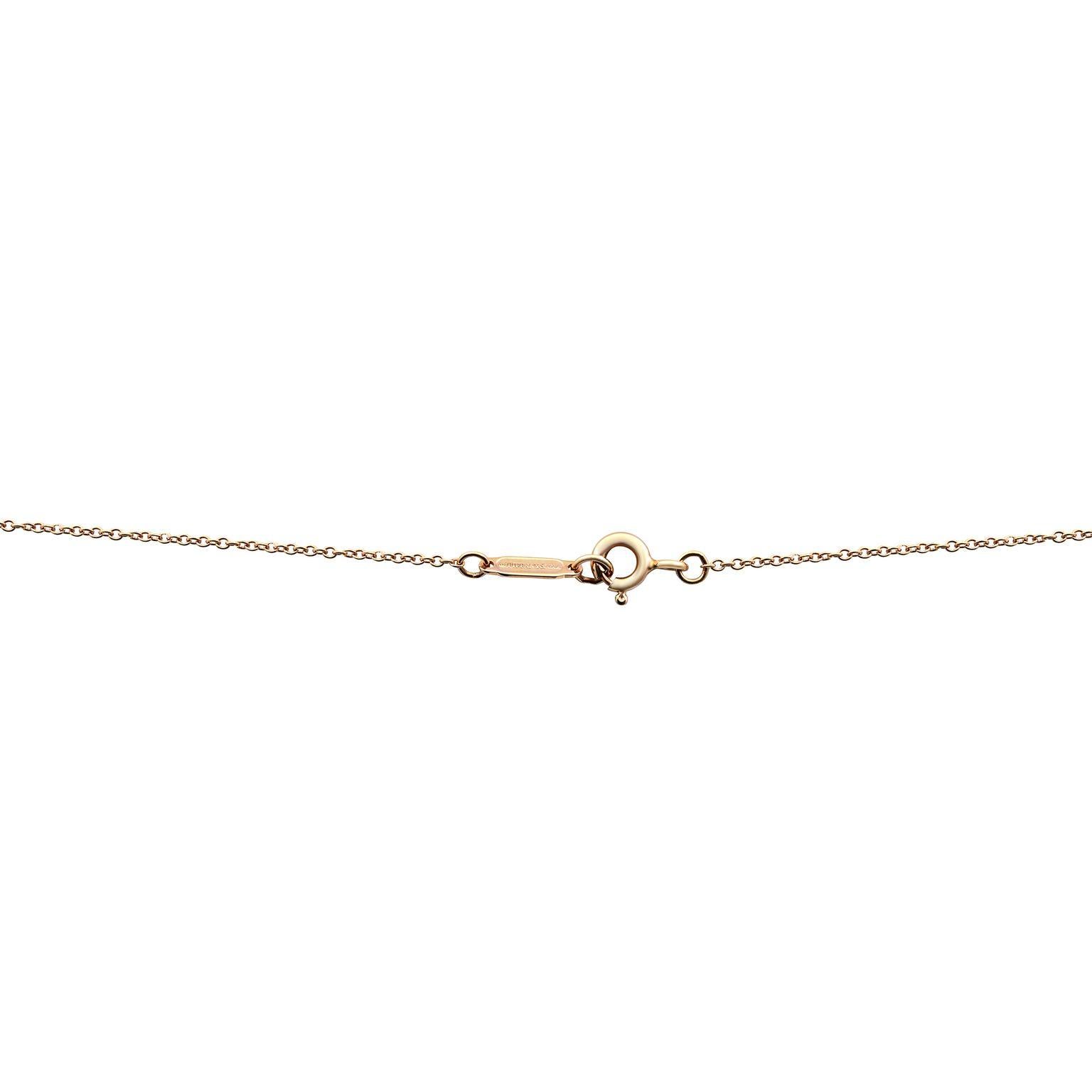 Modern Tiffany & Co. 18 Karat Rose Gold Return to Tiffany Diamond Necklace 0.13 Carat