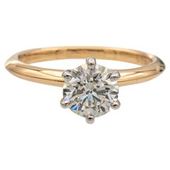 Tiffany & Co. Bague de fiançailles en or rose 18 carats avec diamant rond 1,01 carat ISI1, avec reçu