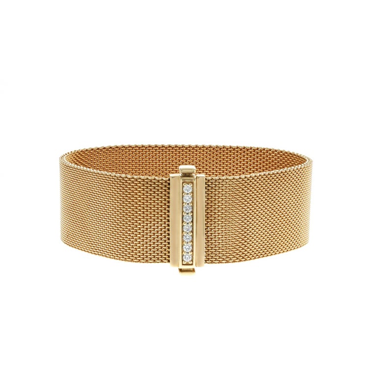 Tiffany and Co 18K Rose Gold Summerest Mesh Bracelet For Sale at 1stDibs