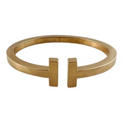 Tiffany & Co. 18K Rose Gold T Bracelet Large 5mm with Box
