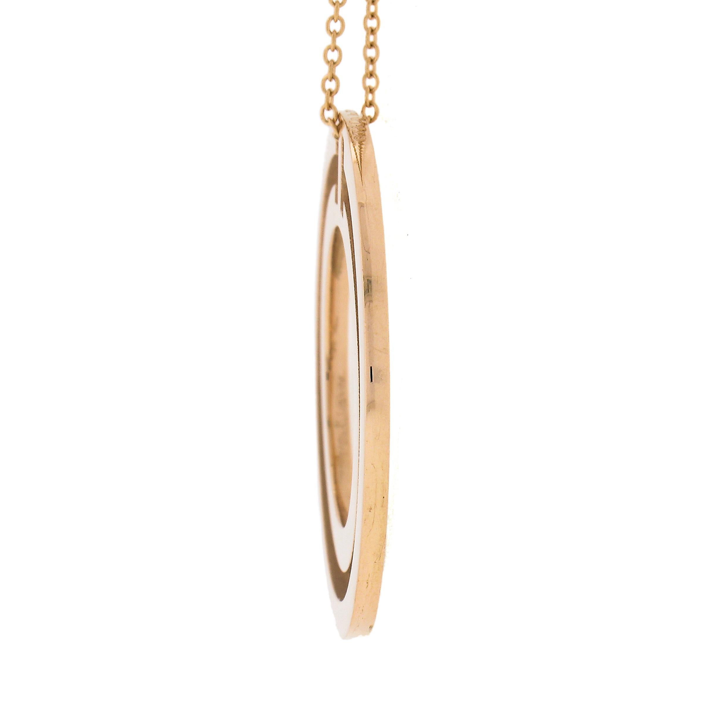 Women's or Men's Tiffany & Co. 18k Rose Gold T Large Open Circle Pendant 20