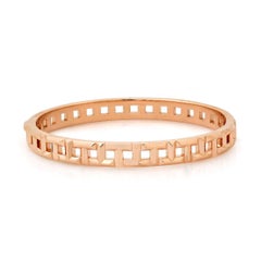 TIFFANY & Co. 18K Roségold T wahrer schmaler Armreif mit Scharnier mit Scharnier