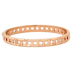 TIFFANY & Co. Bracelet jonc à charnière étroite T véritable en or rose 18 carats
