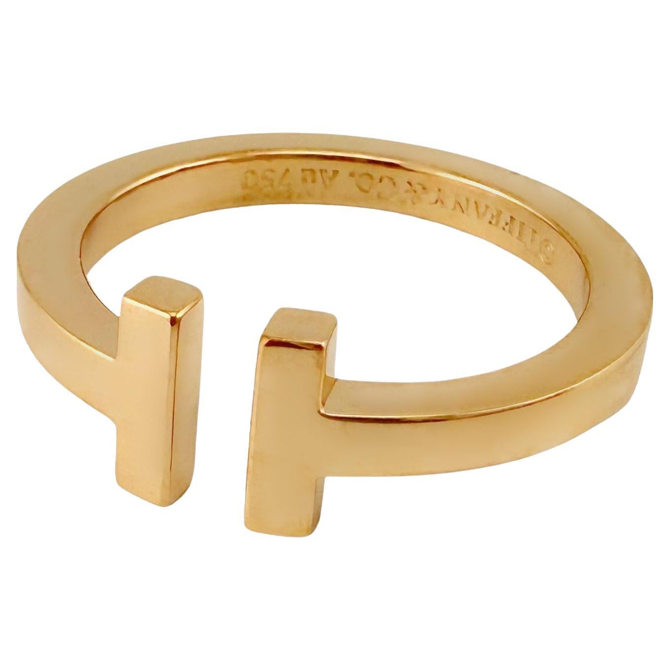 Tiffany
Co 18K Rose Gold Tiffany T Square Ring Size 9.5