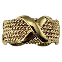 Tiffany & Co. 18K Schlumberger 6-Row "X" Ring Size 9.25 #24972