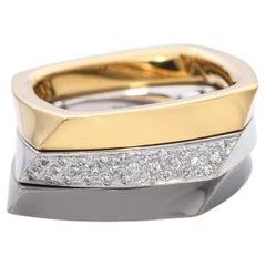 Tiffany & Co. 18k Tri-Tone Frank Gehry Estate Torque Square Three Ring Set