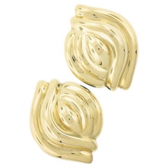 Tiffany & Co. 18K TT Boucles d'oreilles Omega design pouffé finition polie