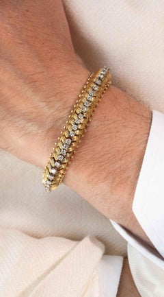 Tiffany & Co. Bracciale in oro bicolore 18k con diamanti da 3,80 carati Link & Co.