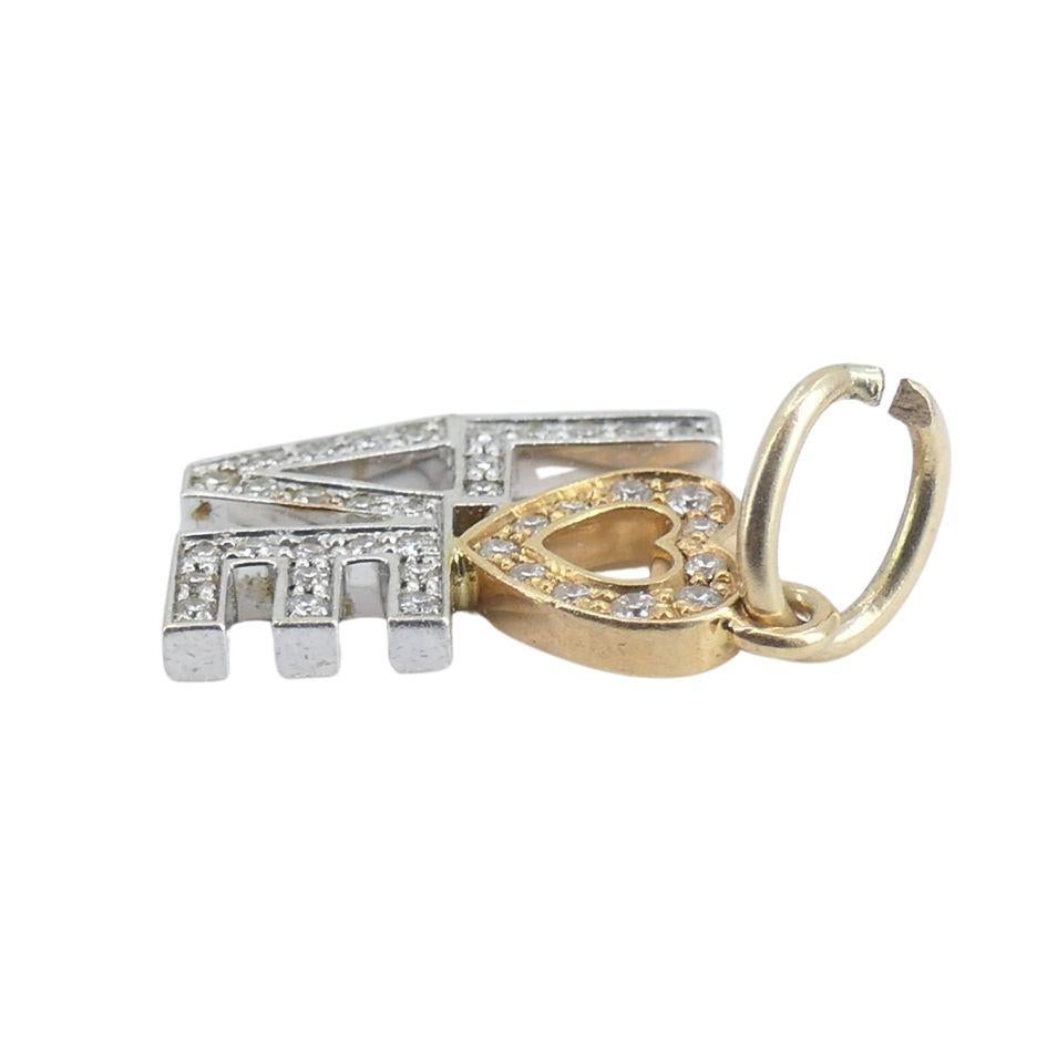 Tiffany & Co. 18k Two-tone Gold Diamond Love Pendant In Good Condition In Beverly Hills, CA