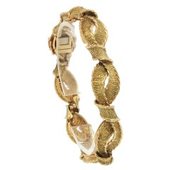 Tiffany & Co. 18K Vintage Bracelet French Made Textured Link Yellow Gold 1990s