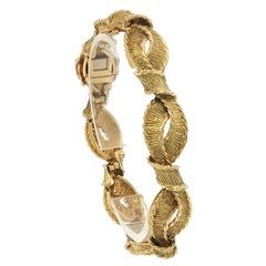 Tiffany & Co. 18K Vintage Bracelet French Made Textured Link Yellow Gold 1990s