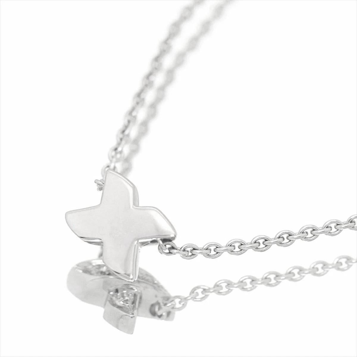 Golding Co. Collier Stitch by Stitch en or blanc 18 carats avec diamant de 0,05 carats Pour femmes en vente