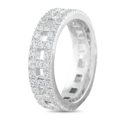 Tiffany & Co. 18K Weißgold 0,99ct Diamond Wide Band T Ring TI12-012225