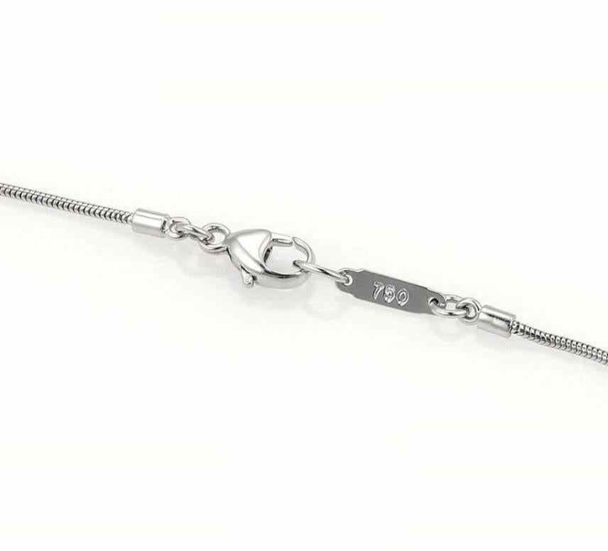 Round Cut Tiffany & Co. 18Karat White Gold 3 Diamond Atlas Bar Pendant Necklace For Sale