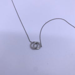 Tiffany & Co. 18K White Gold and Diamond Double Circle Motif Statement Necklace