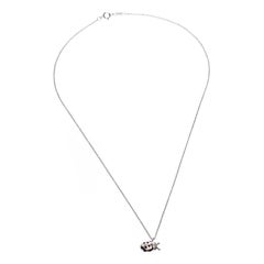 Tiffany & Co. 18K White Gold and Diamond Set Ladybug Pedant Chain Necklace