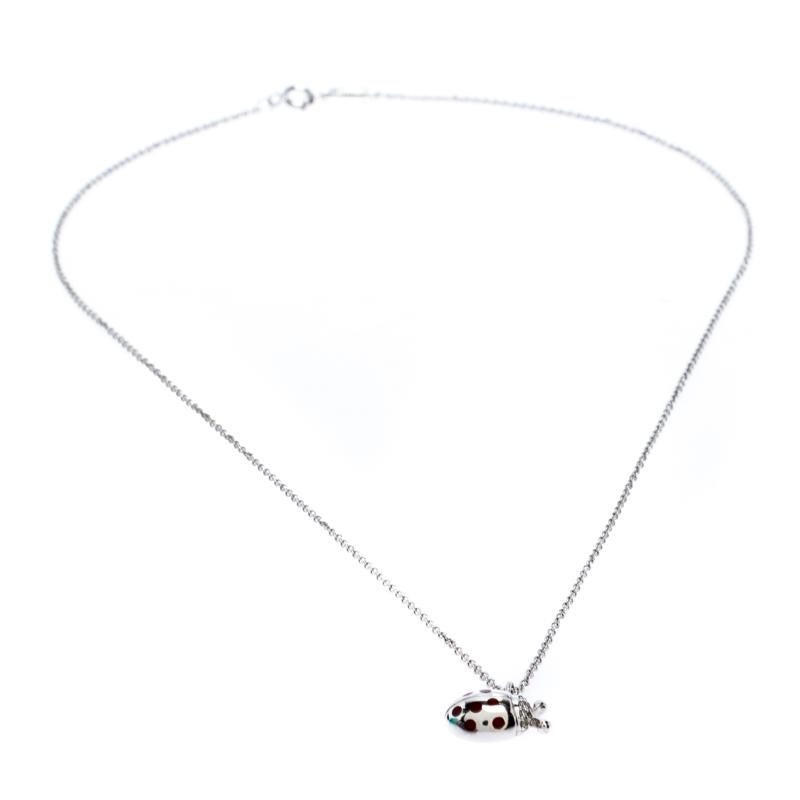 white gold ladybug necklace