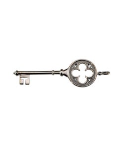 Tiffany & Co. 18K White Gold and Diamond Trefoil Clover Key Pendant #24500