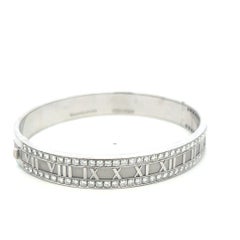 Tiffany & Co Bracelet Atlas en or blanc 18K avec diamants ronds de 2,5 carats