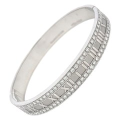 Tiffany & Co Bracelet Atlas en or blanc 18K avec diamants ronds de 2,5 carats