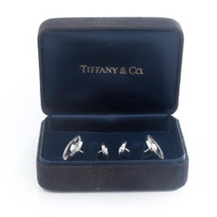 Tiffany & Co. 18 Karat White Gold Atlas Cufflinks