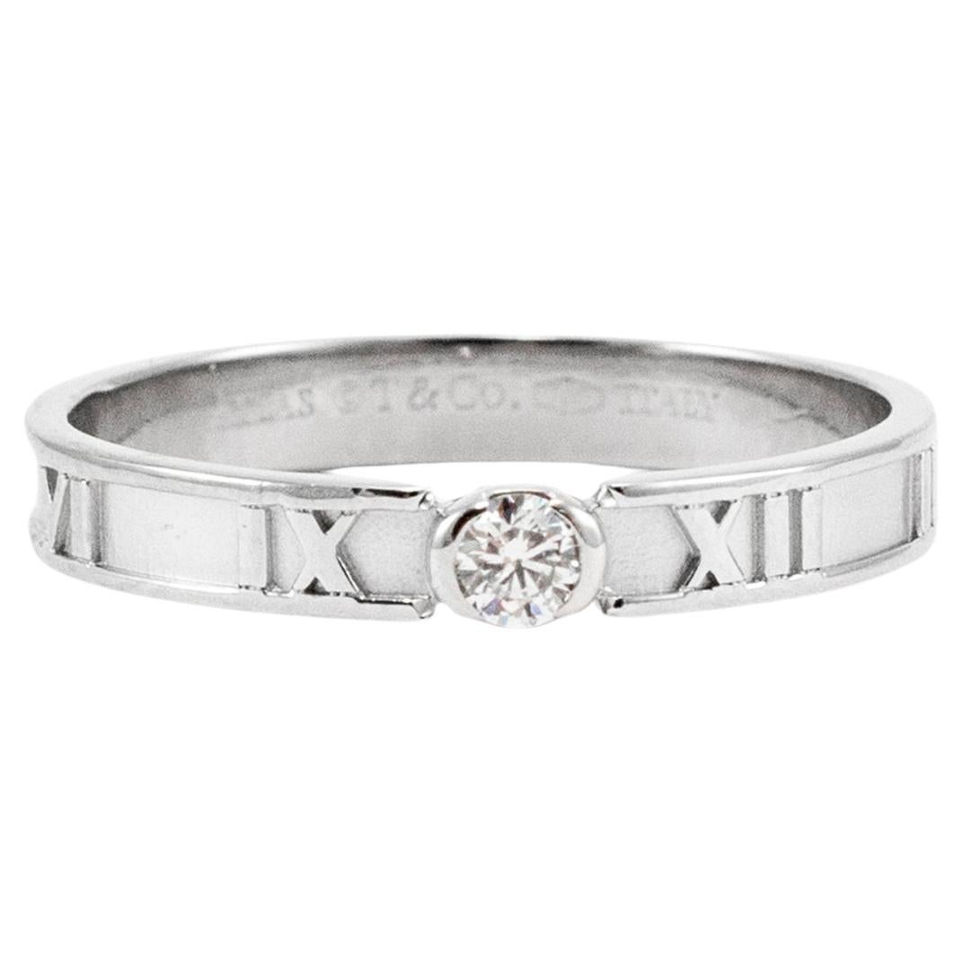 Tiffany & Co. 18K White Gold Atlas Diamond Band Ring