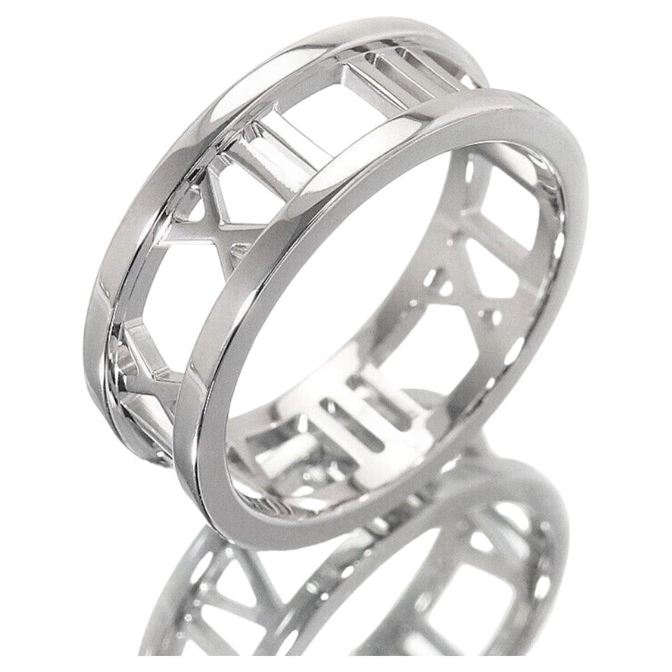 TIFFANY & Co. 18K White Gold Atlas Open Ring 6.5