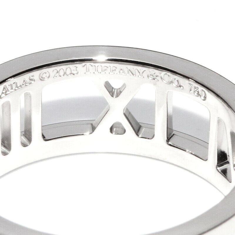 TIFFANY & Co. Atlas 18K White Gold Open Ring 7.5 For Sale 2