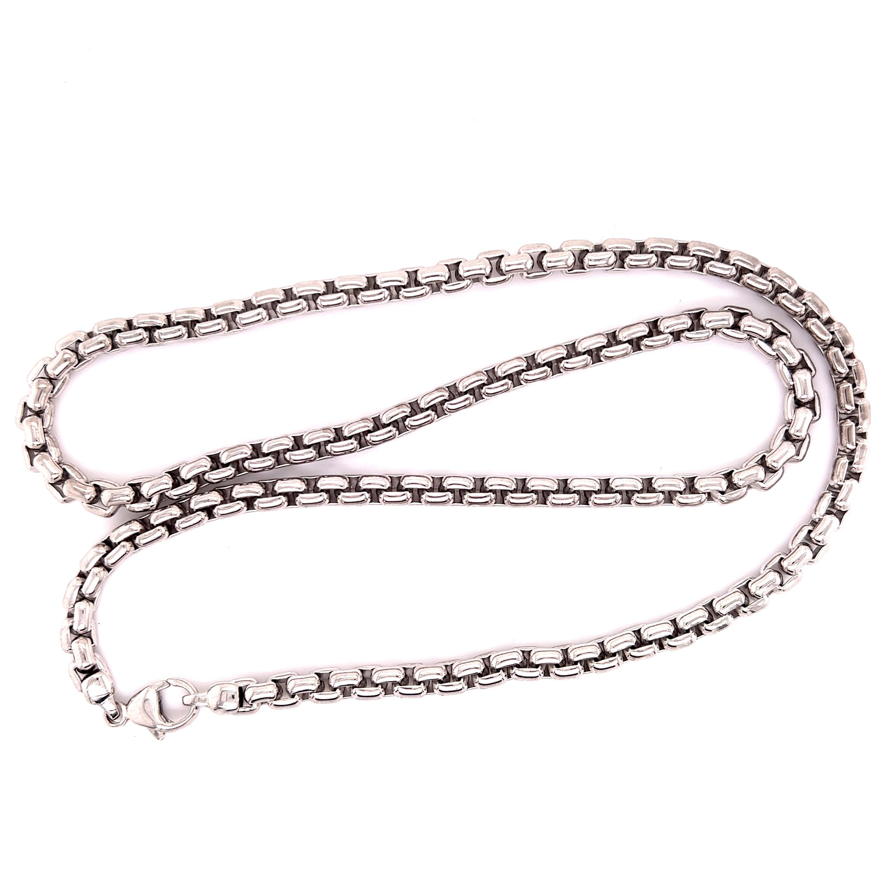 Contemporary Tiffany & Co. 18k White Gold Classic Box Link Necklace