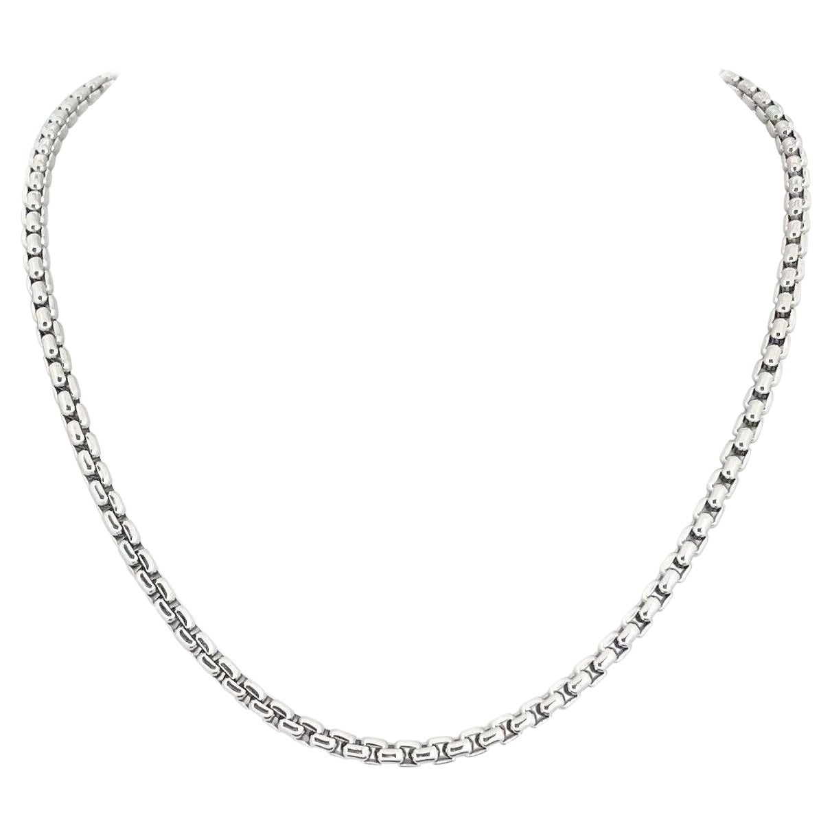 Tiffany 
Co. 18k White Gold Classic Box Link Necklace