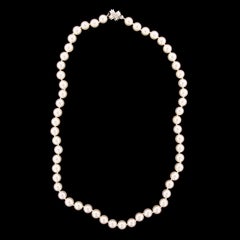 Tiffany & Co. 18 Karat White Gold Cultured Pearl Necklace