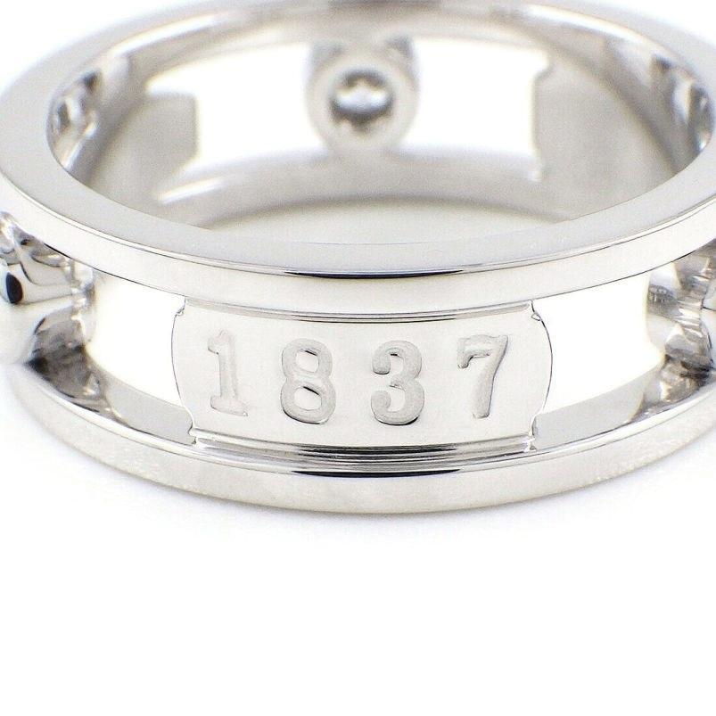 Tiffany & Co. 18k Weißgold Diamant 1837 Ring 6,5 Damen im Angebot