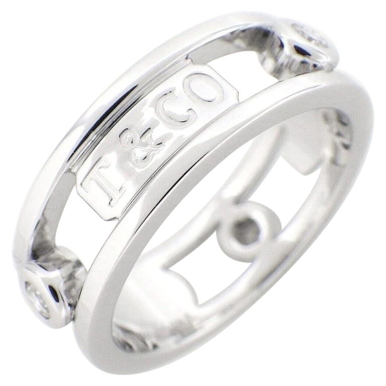 Tiffany & Co. 18k White Gold Diamond 1837 Ring 6.5