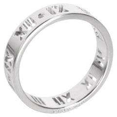 TIFFANY & Co. Anillo perforado de oro blanco de 18 quilates con diamante Atlas de 5 mm 10