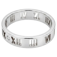 Tiffany & Co. 18k White Gold Diamond Atlas Roman Numerals Band