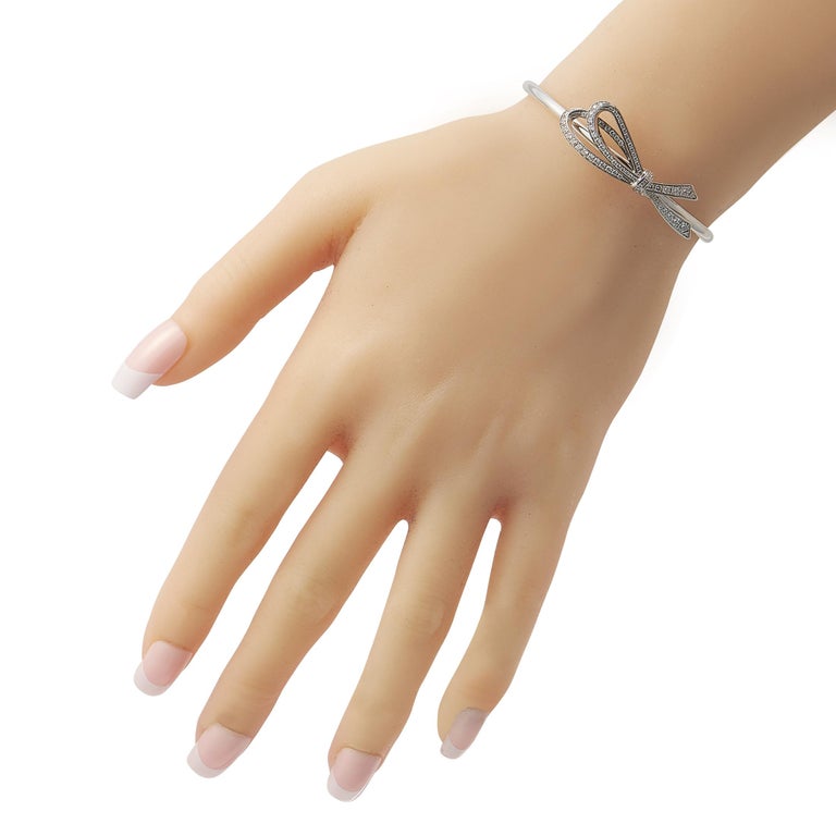 Tiffany and 18Karat White Gold Diamond Bow Bracelet at 1stDibs