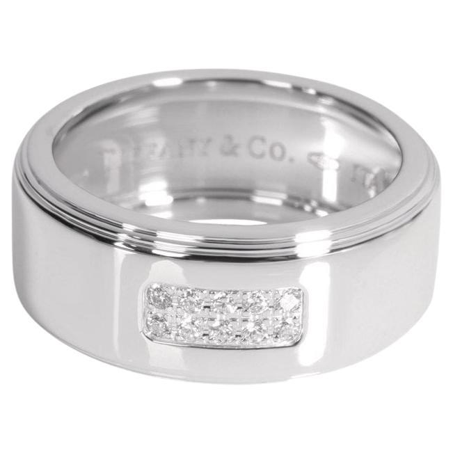 TIFFANY 
Co. 18K White Gold Diamond Century Ring 7 For Sale
