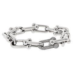 Tiffany & Co. 18K White Gold Diamond HardWear Large Link Bracelet