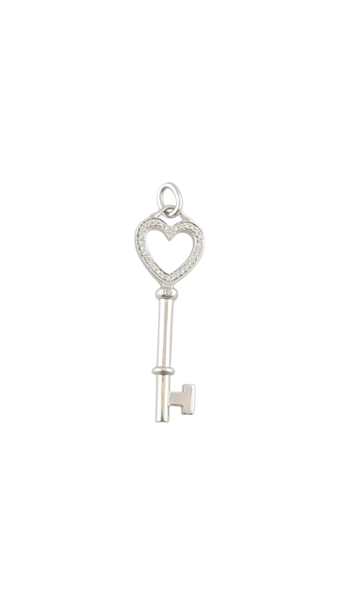 Tiffany & Co. 18K White Gold Diamond Heart Key 1.5
