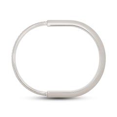 Tiffany & Co. 18K White Gold Diamond Lock Bangle Bracelet