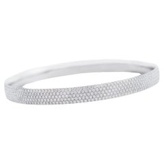 Tiffany & Co. 18K White Gold Diamond Metro 5 Row Bangle Bracelet