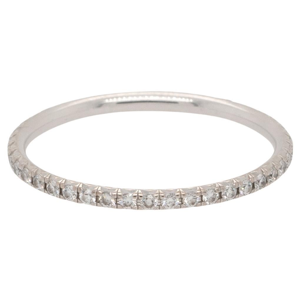 Tiffany & Co. 18k White Gold Diamond Stackable Band For Sale