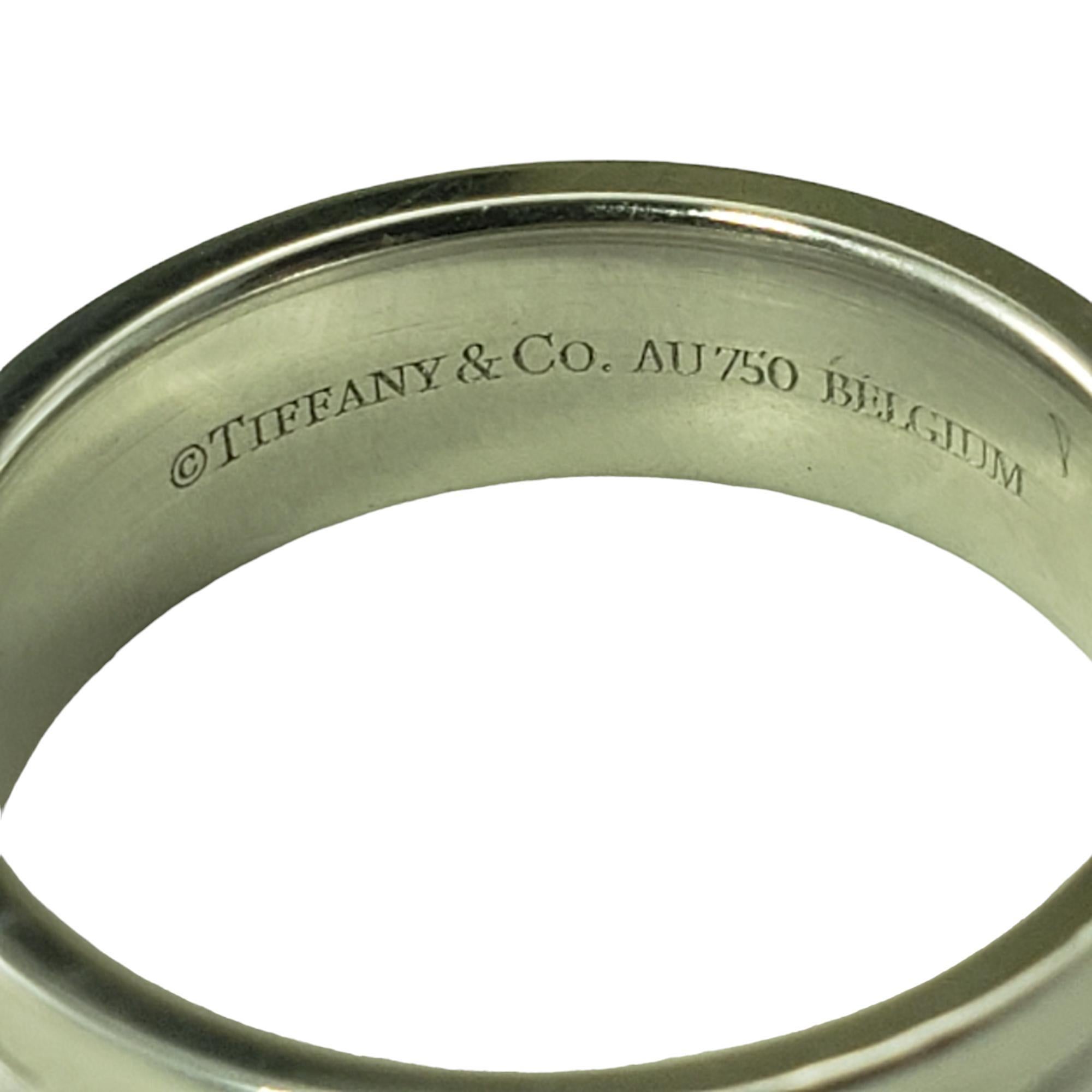 Tiffany & Co. 18K White Gold & Diamond T Ring 5.5  #17222 For Sale 2