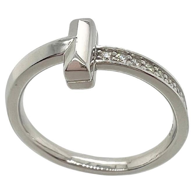 Tiffany & Co Anillo T de Diamantes en Oro Blanco de 18k en venta