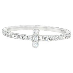 Tiffany & Co. 18K Weißgold Diamant T Ring