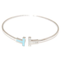 Tiffany & Co 18K White Gold Diamond  T-Wire Bracelet                  