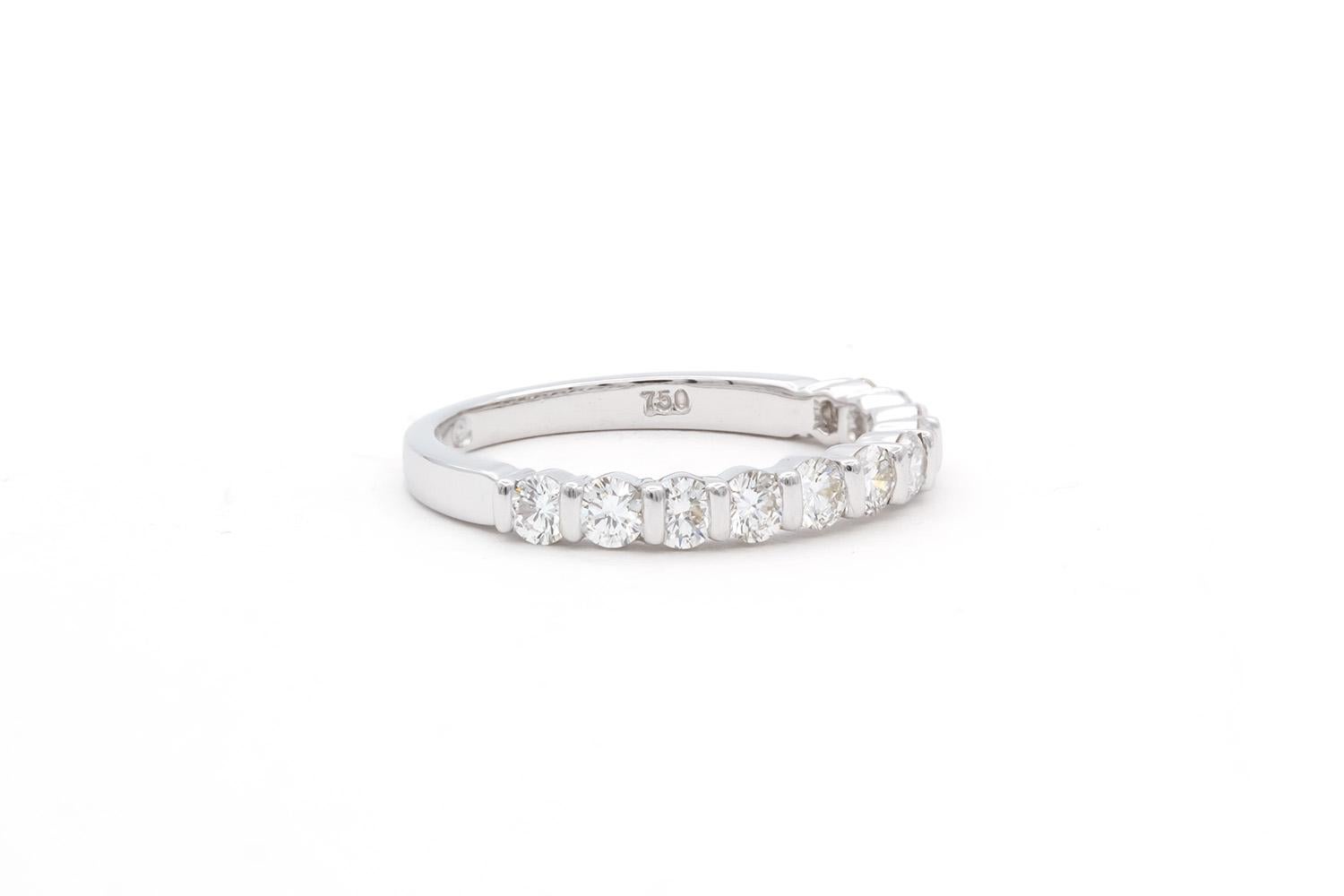 Tiffany & Co. 18k White Gold & Diamond Tiffany Diamond Wedding Band 2.75mm For Sale 1